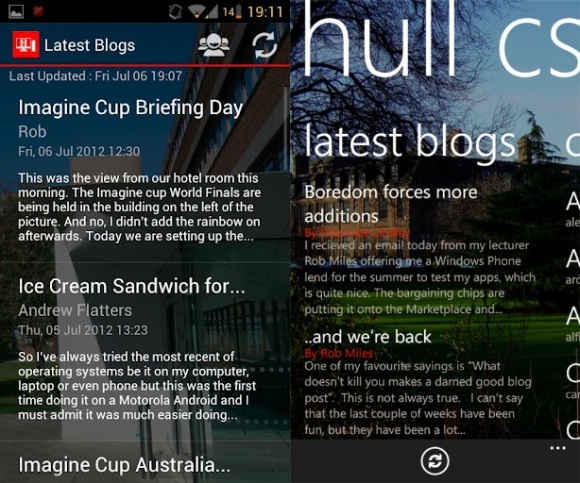 Windows Phone and Android App Comparison - Latest Blogs